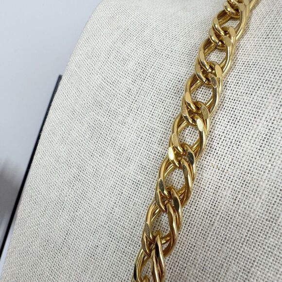 Vintage Super Chunky Gold Chain Long Necklace Mob Wife - Picture 5 of 8